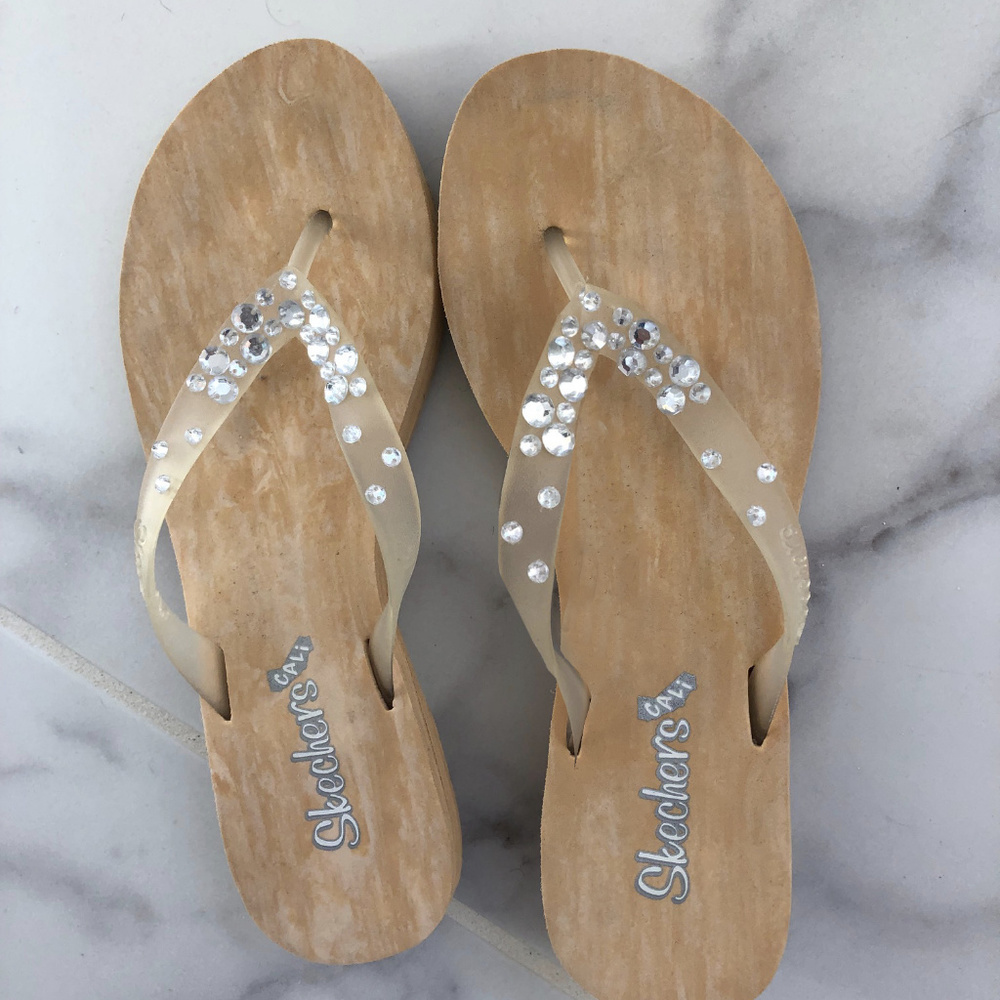 Cinderella Clear Sparkly Flip Flops (8-9)